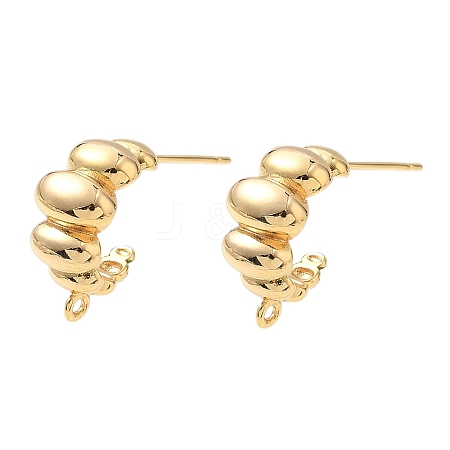 Brass Stud Earring Findings KK-C099-15G-1