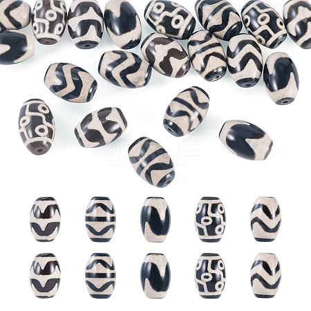 20Pcs 5 Styles Tibetan Style dZi Agate Beads G-TA0002-67-1