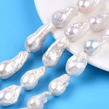 Natural Baroque Pearl Keshi Pearl Beads Strands PEAR-S019-02C-1