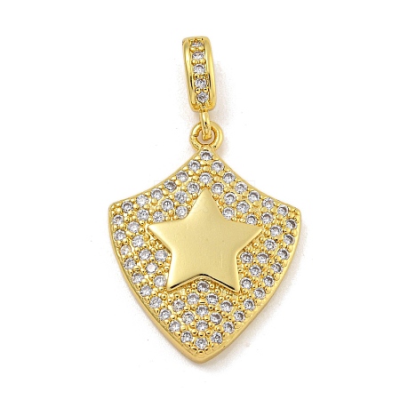 Rack Plating Brass Micro Pave Cubic Zirconia Pendants KK-I718-10G-03-1