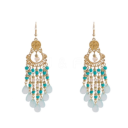 Alloy Boho Chandelier Earrings PW-WG3606D-01-1