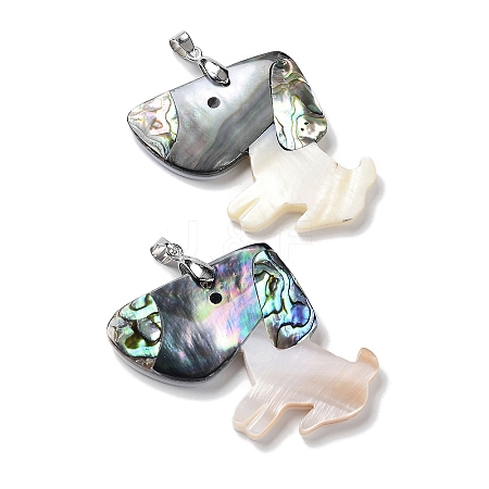 Natural Paua Shell & Black Lip Shell & White Shell Pendants FIND-A041-02B-P-1