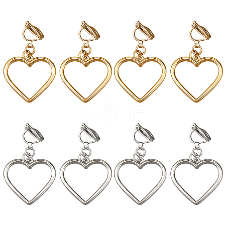 4 Pairs 2 Colors Iron Alloy Clip-on Earrings EJEW-HY0001-38-1