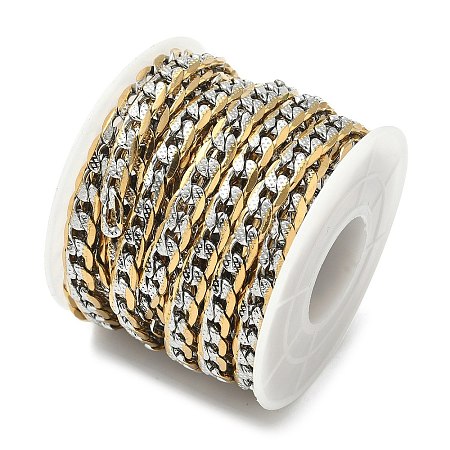 304 Stainless Steel Two Tone Curb Chains Unwelded CHS-Z005-04GP-1