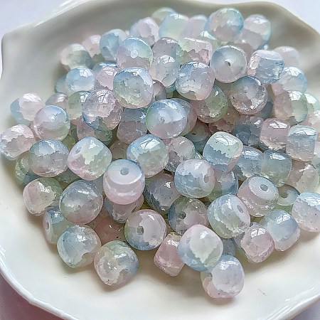 Transparent Crackle Glass Beads Strand GLAA-D012-01C-1