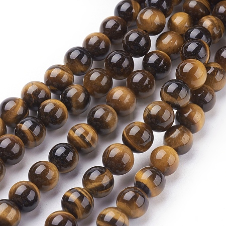 Natural Tiger Eye Beads Strands X-G-C076-8mm-1B-1