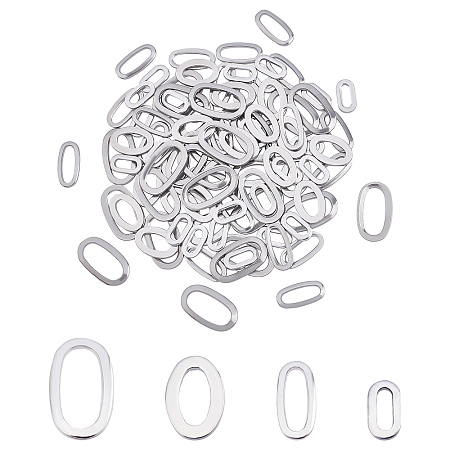 DICOSMETIC 120Pcs 4 Style 304 Stainless Steel Linking Rings STAS-DC0004-29-1