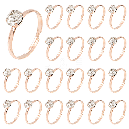 40Pcs Adjustable Alloy Rhinestone Finger Rings for Women RJEW-SP0001-02RG-1