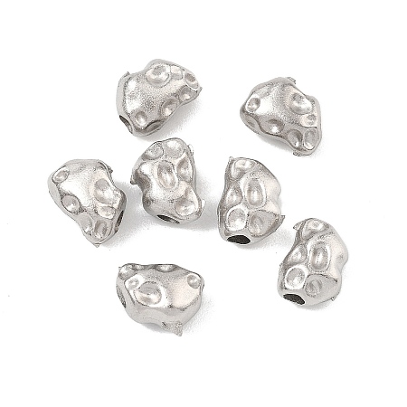 Hammered 304 Stainless Steel Beads STAS-B127-01P-06-1