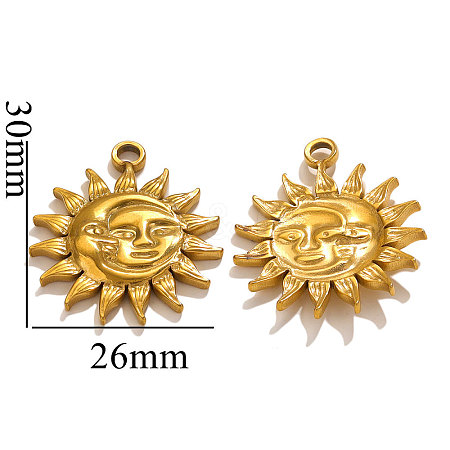 304 Stainless Steel Pendants STAS-WH0027-91C-G-1