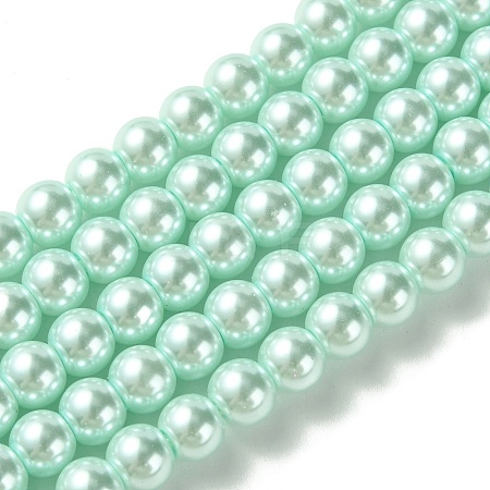 Eco-Friendly Dyed Glass Pearl Beads Strands HY-A008-6mm-RB043-1