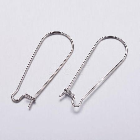 Tarnish Resistant 316 Surgical Stainless Steel Hoop Earrings Settings STAS-K146-040-33x12mm-1