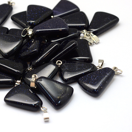 Trapezoid Synthetic Blue Goldstone Pendants G-Q359-07-1