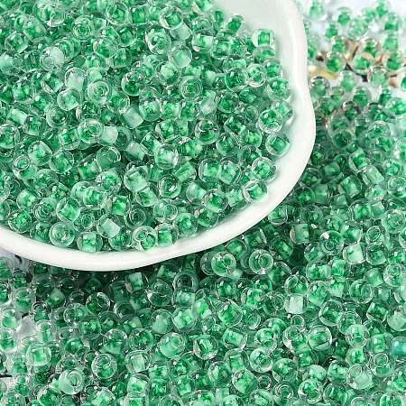 Transparent Inside Colours Glass Seed Beads SEED-A032-04G-1