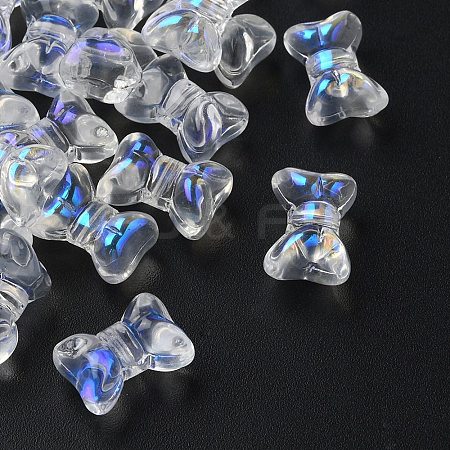 35Pcs Transparent Spray Painted Glass Beads GLAA-YW0001-68-1