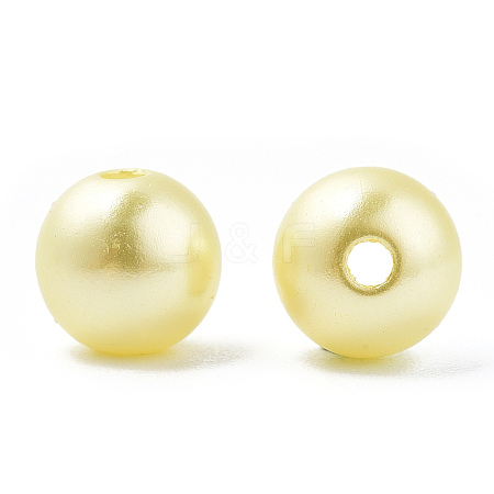 Spray Painted ABS Plastic Imitation Pearl Beads OACR-T015-05B-20-1