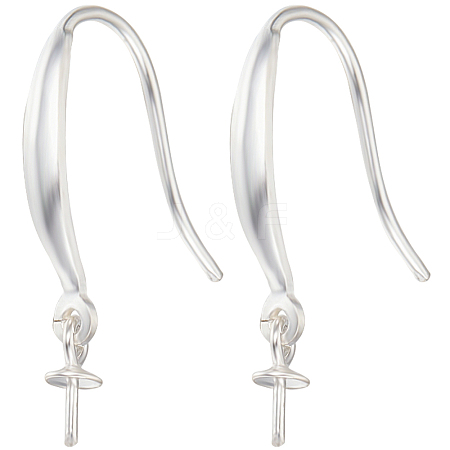 2 Pairs 925 Sterling Silver Earring Hooks STER-BBC0005-34-1