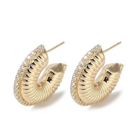 Brass Stud Earrings KK-L208-85A-G-1