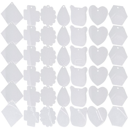 40Pcs Transparent Acrylic Disc Big Pendants ZXFQ-FS0001-01-1