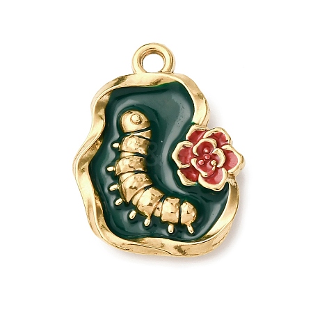 304 Stainless Steel Enamel Pendants STAS-B101-02G-01-1