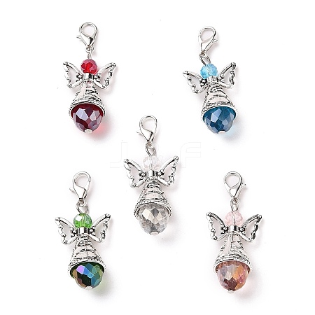 20Pcs 5 Colors Angel Glass Acrylic Pendants HJEW-FS00016-1