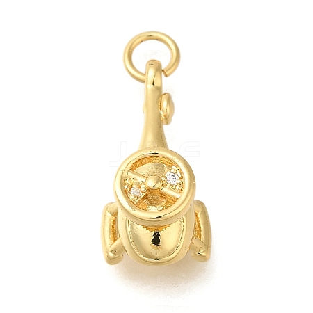 Rack Plating Brass with Cubic Zirconia Pendants KK-Z086-29G-01-1