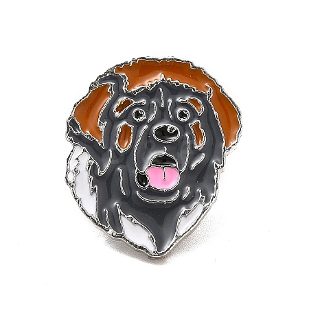 Dog Enamel Pin with Brass Butterfly Clutches LS-JEWB-A006-06A-1