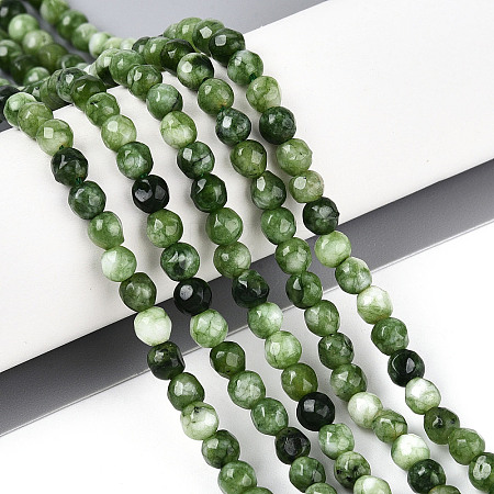 Dyed Natural White Jade Beads Strands G-T139-4mm-60-18-1