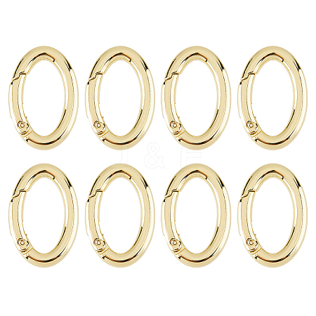 8Pcs Rack Plating Brass Springs Gate Rings KK-DC0004-77-1