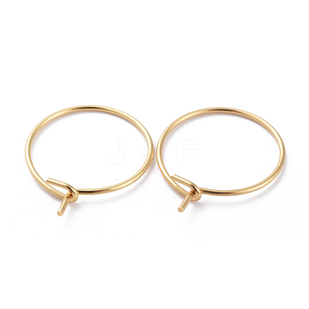 316 Surgical Stainless Steel Hoop Earrings Findings X-STAS-K146-039-20mm-G-1