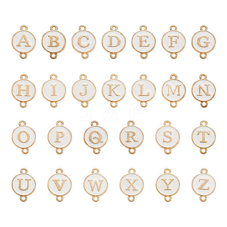 26Pcs Alloy Enamel Letter A~Z Connector Charms FIND-TAC0028-14A-1