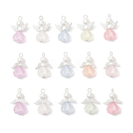 Alloy Acrylic Angel Pendants PALLOY-JF04142-1
