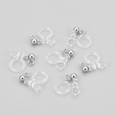 304 Stainless Steel and Plastic Clip-on Earring Findings STAS-P208-01P-1