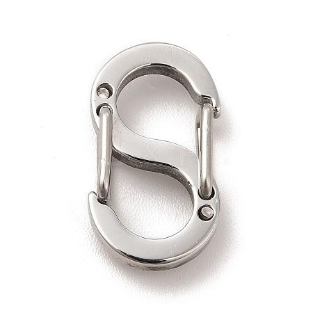 304 Stainless Steel Push Gate Snap Key Clasps STAS-L207-23A-P-1