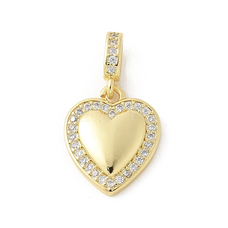 Brass Micro Pave Cubic Zirconia Pendants KK-P294-28G-02-1