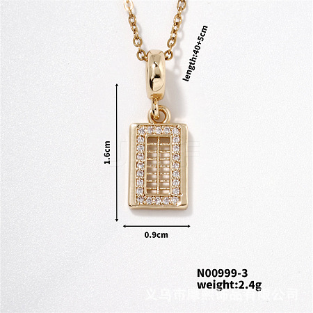 Chic Abacus Brass Pendant Necklace Vintage Fashion Accessory Classic Elegant Style ST8976-3-1