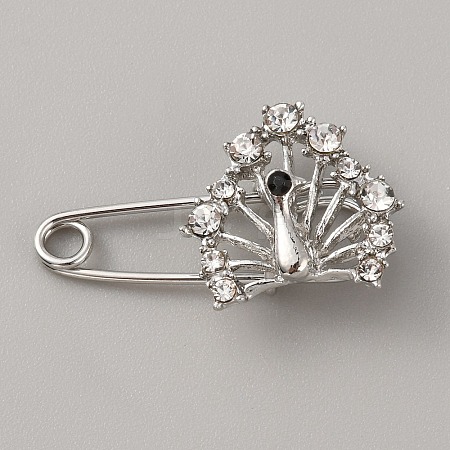 Rhinestone Peacock Brooch Pin JEWB-WH0030-26P-1