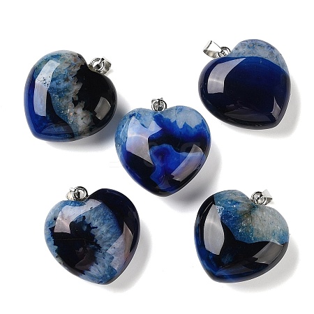 Dyed & Heated Natural Crystal Core Agate Pendants GG-CBACB71-04P-01-1