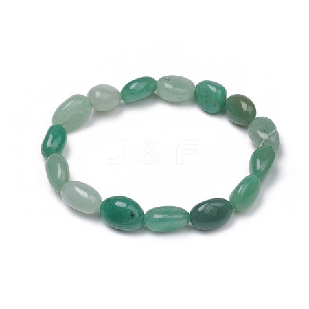 Natural Green Aventurine Stretch Beaded Bracelets BJEW-K213-E01-1