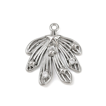 Brass Pave Clear Cubic Zirconia Pendants KK-L238-30P-1