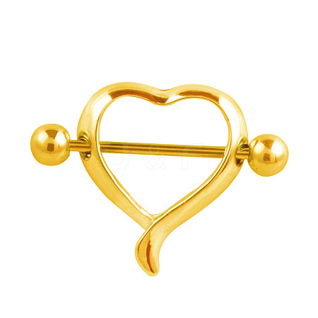 316L Surgical Stainless Steel Heart Nipple Rings WG15661-02-1