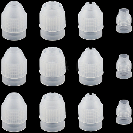 12Pcs 4 Styles Plastic Icing Piping Bag Nozzle Converter KY-SP0001-43-1