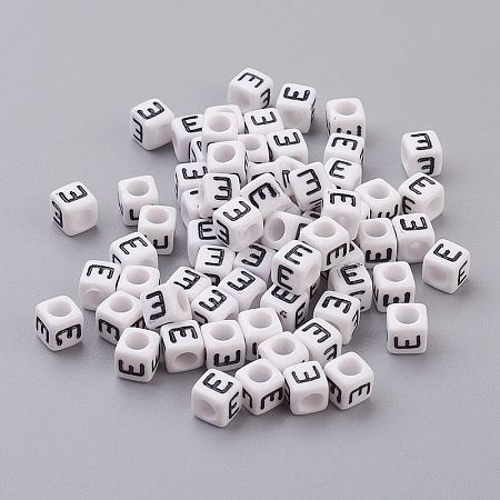 Acrylic Horizontal Hole Letter Beads OACR-YW0002-08E-1