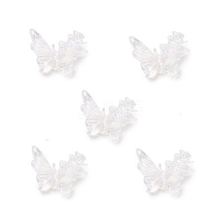 Butterfly with Flower Transparent Resin Cabochons FIND-L019-06A-1