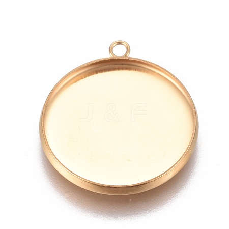 Ion Plating(IP) 304 Stainless Steel Pendant Cabochon Settings LS-X-STAS-G127-13-20mm-G-1