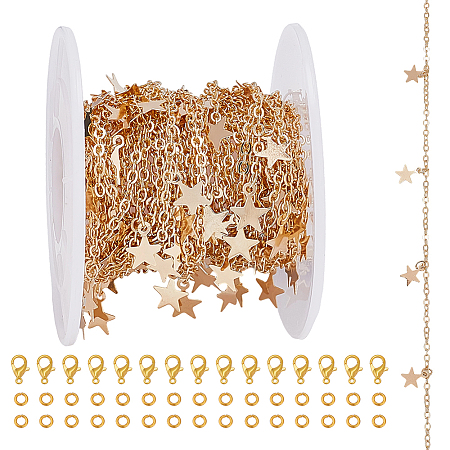 DIY Brass Cable Chains Necklaces Making Kits DIY-ME0001-93G-1