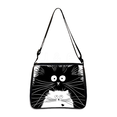 Cat Polyester Shoulder Bags PW-WG04021-08-1