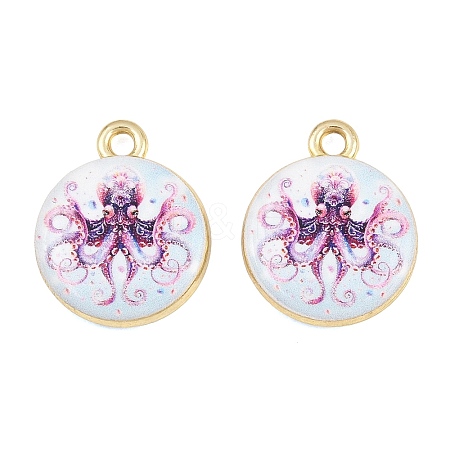 Ocean Theme Printed Alloy Pendants AL-CBA49CA-08D-1