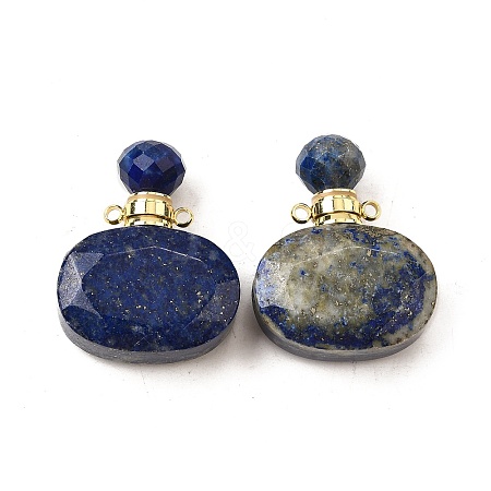 Natural Lapis Lazuli Perfume Bottle Pendants G-L623-07G-03-1