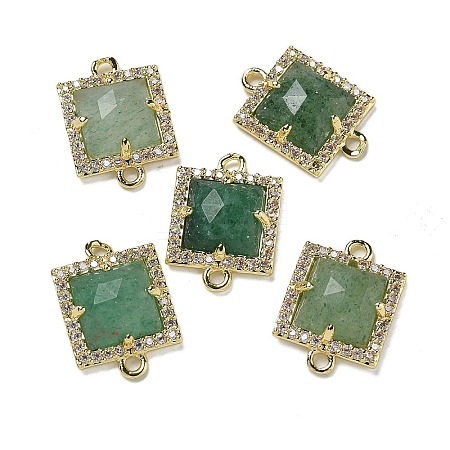 Natural Green Strawberry Quartz Faceted Square Links G-I375-03G-06-1